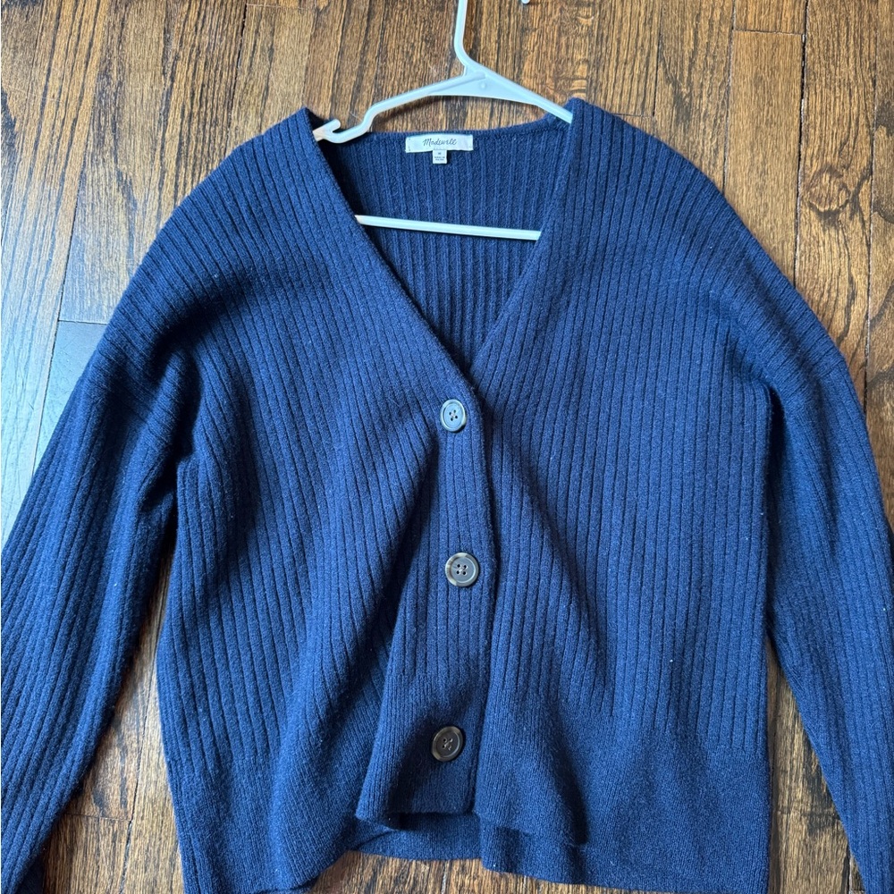 Madewell Women's Navy Cardigan Sweater